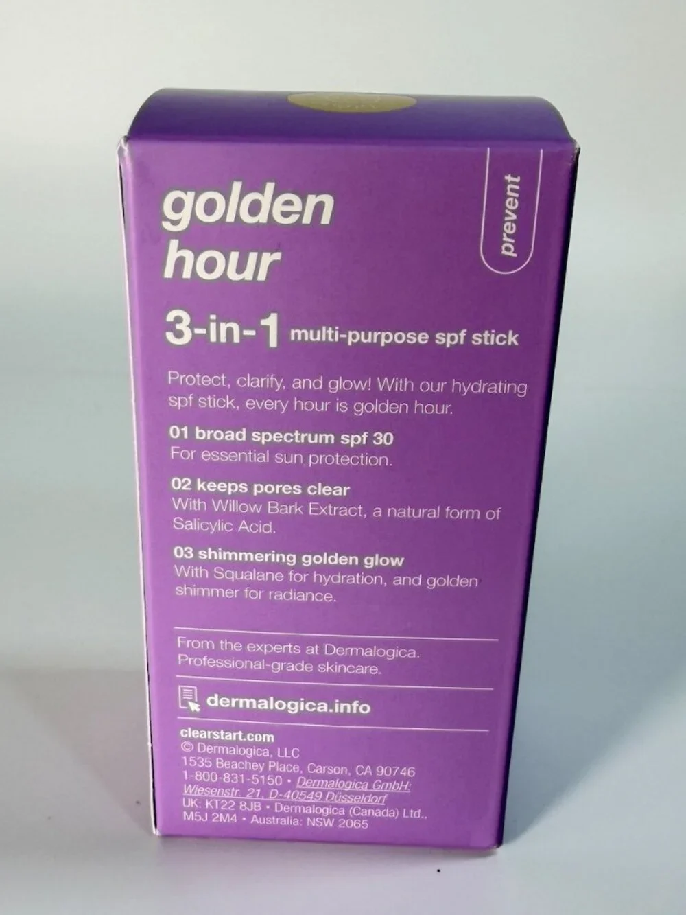 Dermalogica Golden Hour Hydrating SPF 30 Stick 19g NIB Face Sunscreen Stick
